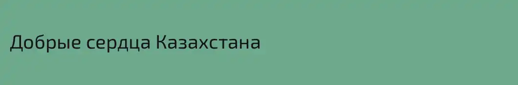 Добрые сердца Казахстана